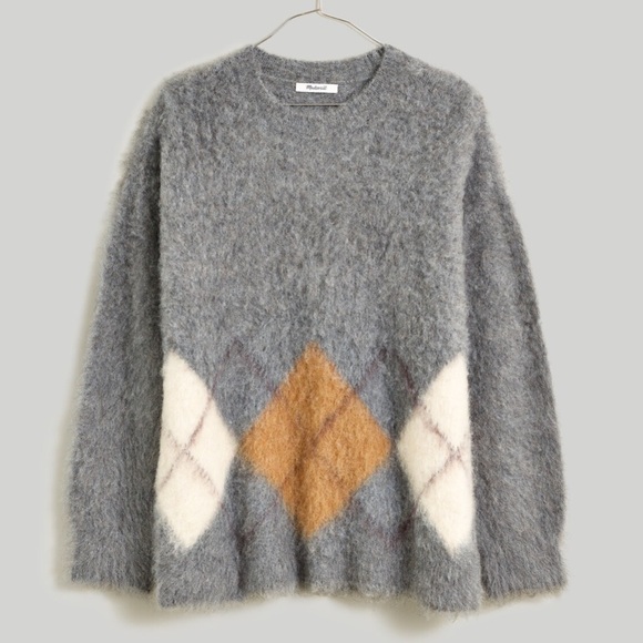 Madewell Brushed Argyle Crewneck Sweater - Picture 2 of 16
